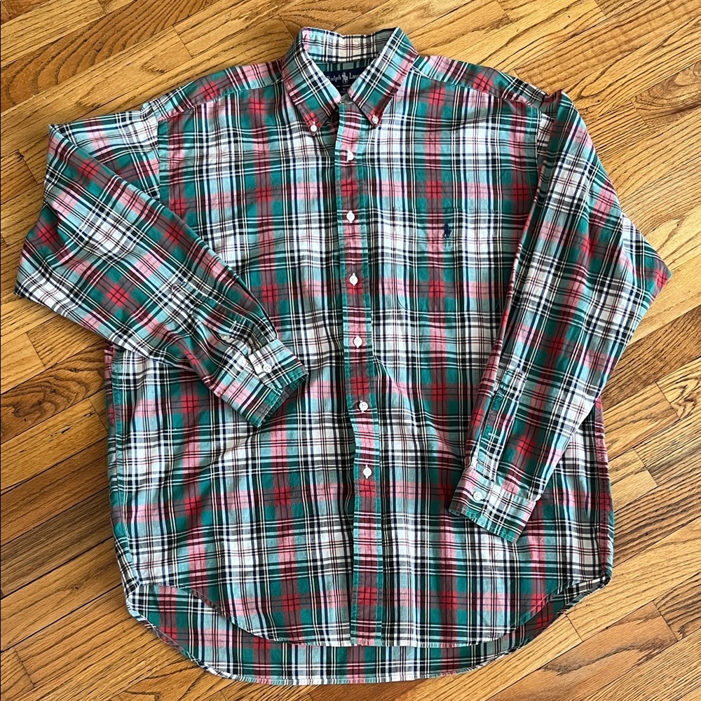 Polo by Ralph Lauren Green & Red Plaid Button-Down Shirt